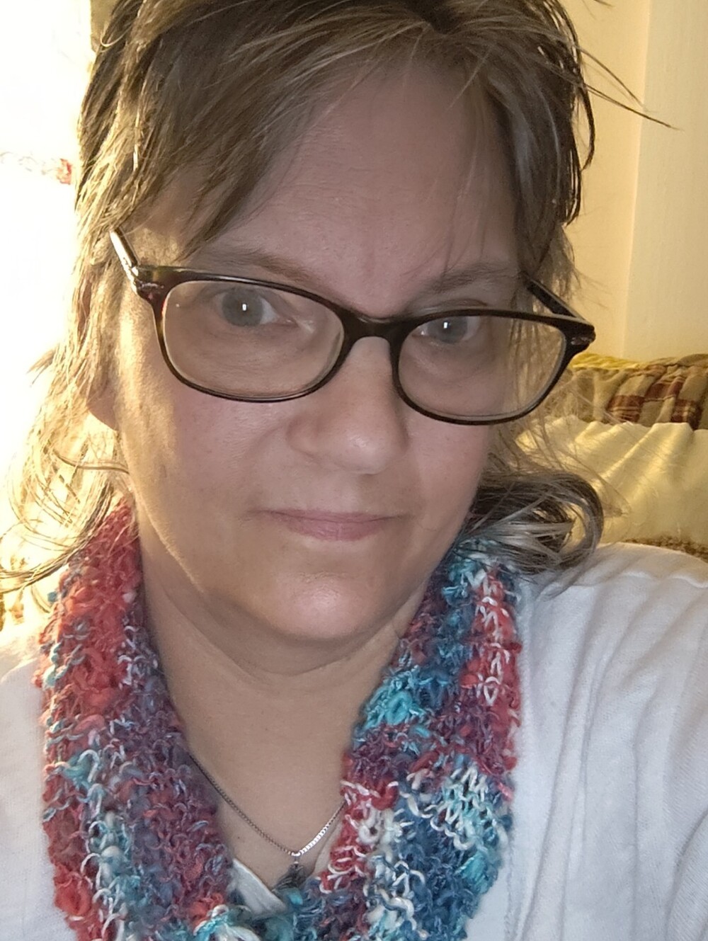 Multicolor Knit Infinity Scarf - Women Accessories Hand Knit